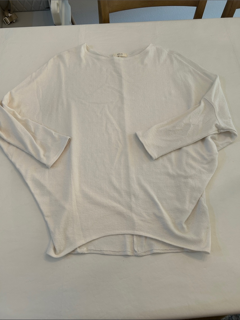 Jolie Cream Lightweight Draped Pullover Top